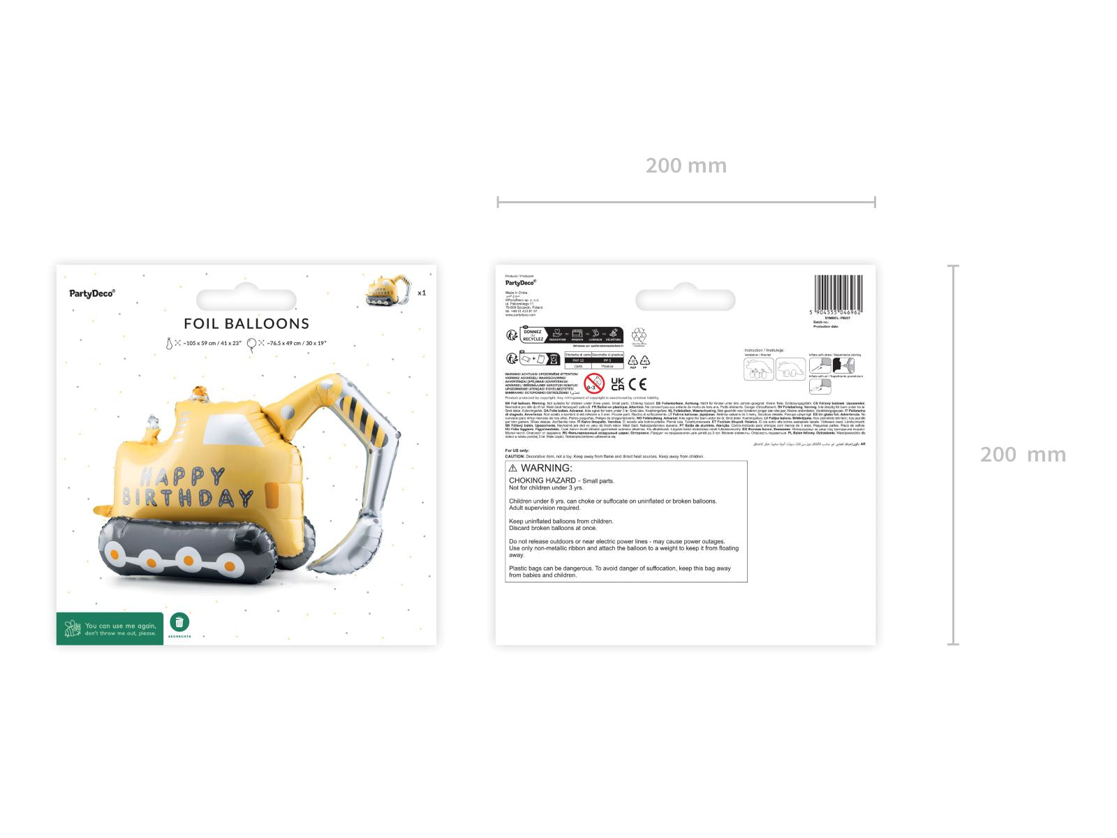 das-kost-mland-folienballon-bagger-happy-birthday-47x76 image 3