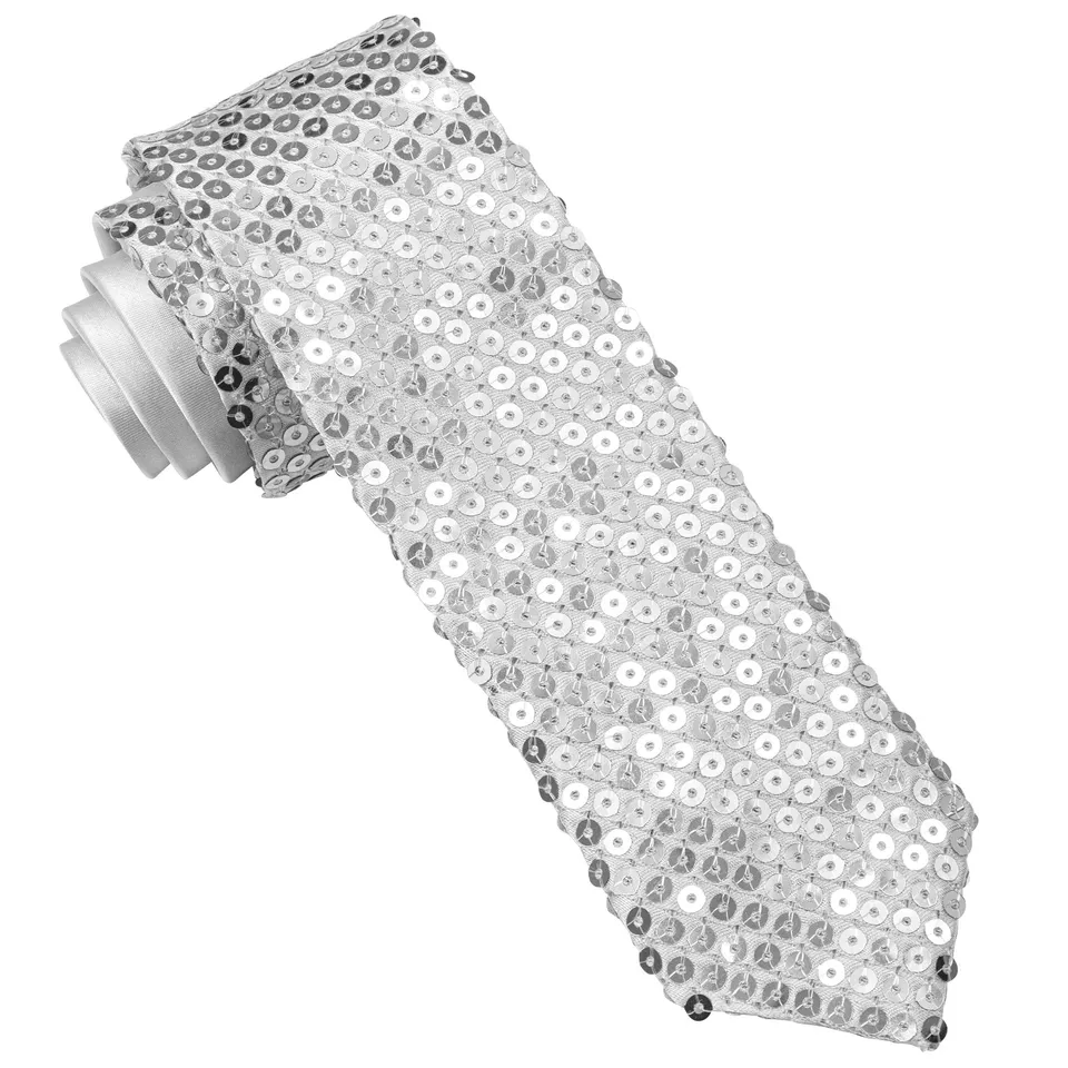 das-kost-mland-pailletten-krawatte-silber-show-one-size image 1