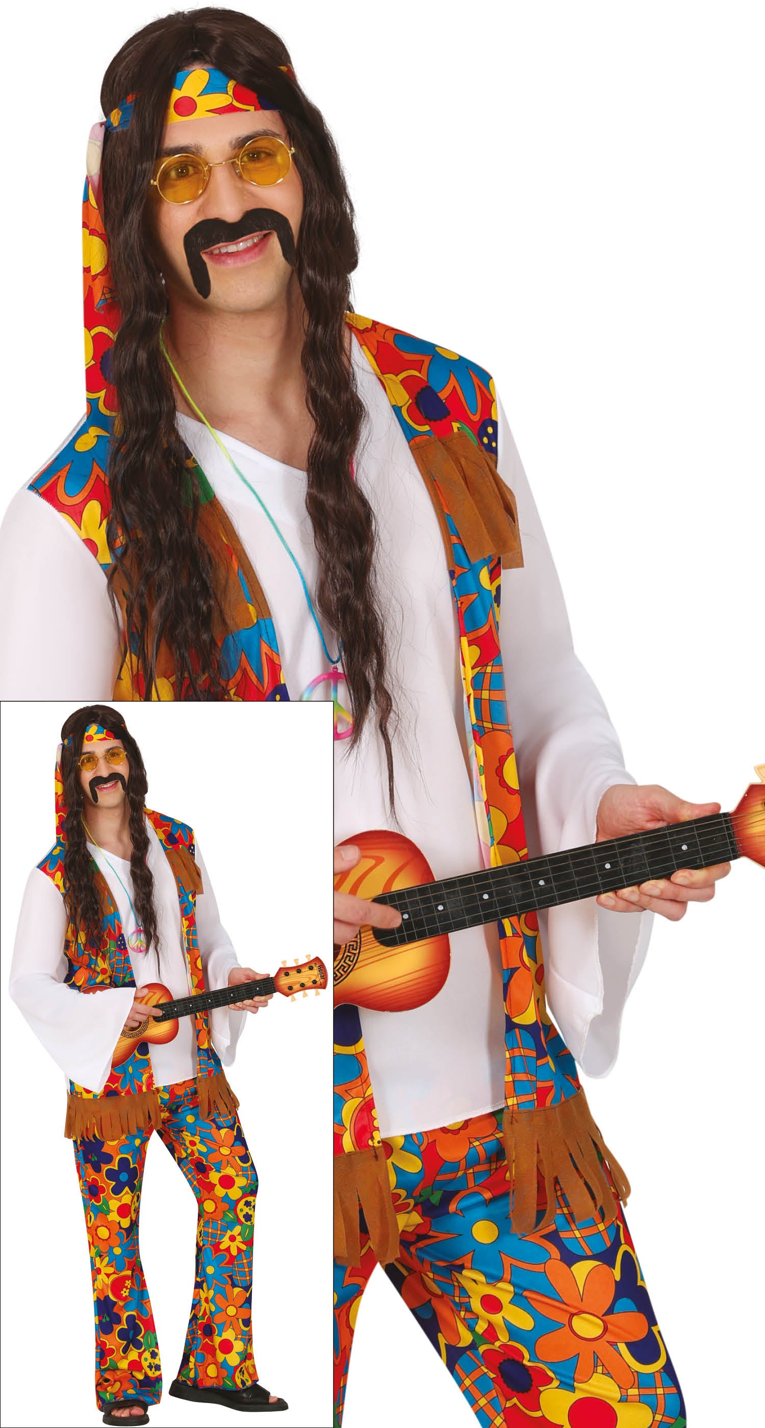 das-kost-mland-70er-hippie-flower-kost-m-herren-3-tlg-m-48-50 image 3