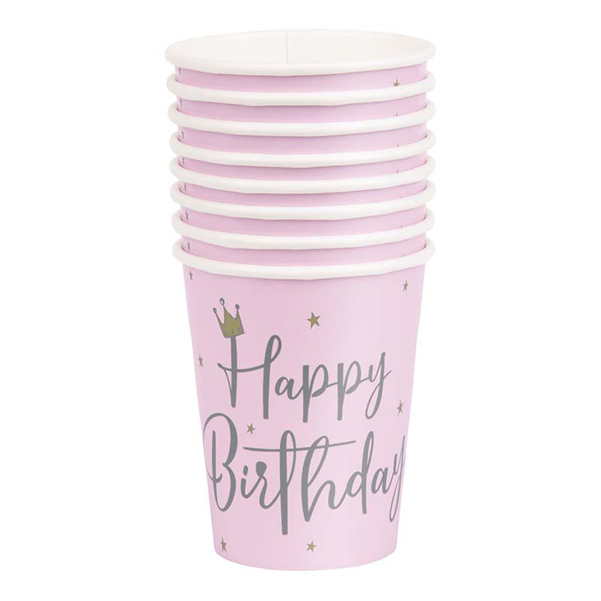 das-kost-mland-happy-birthday-schwan-pappbecher-pink-8-stk image 1