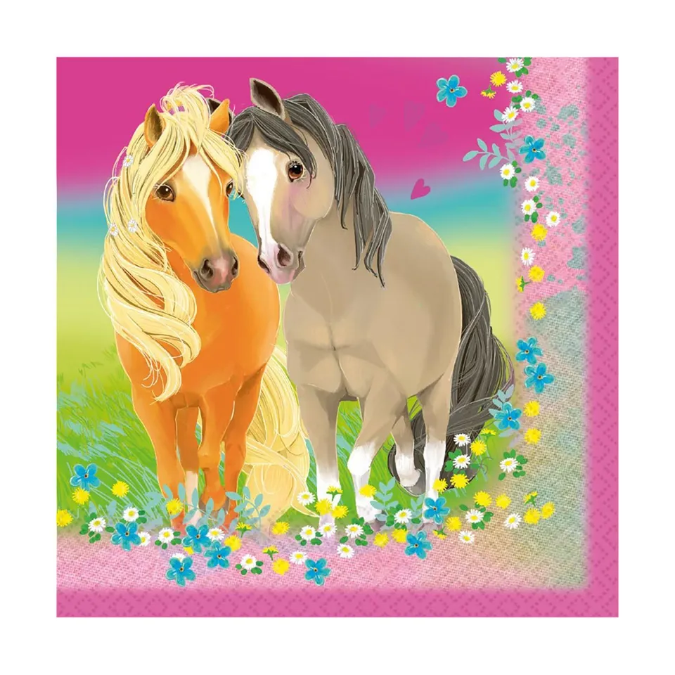 amscan-pretty-pony-servietten-20-stk-33x33cm-pferd image 1
