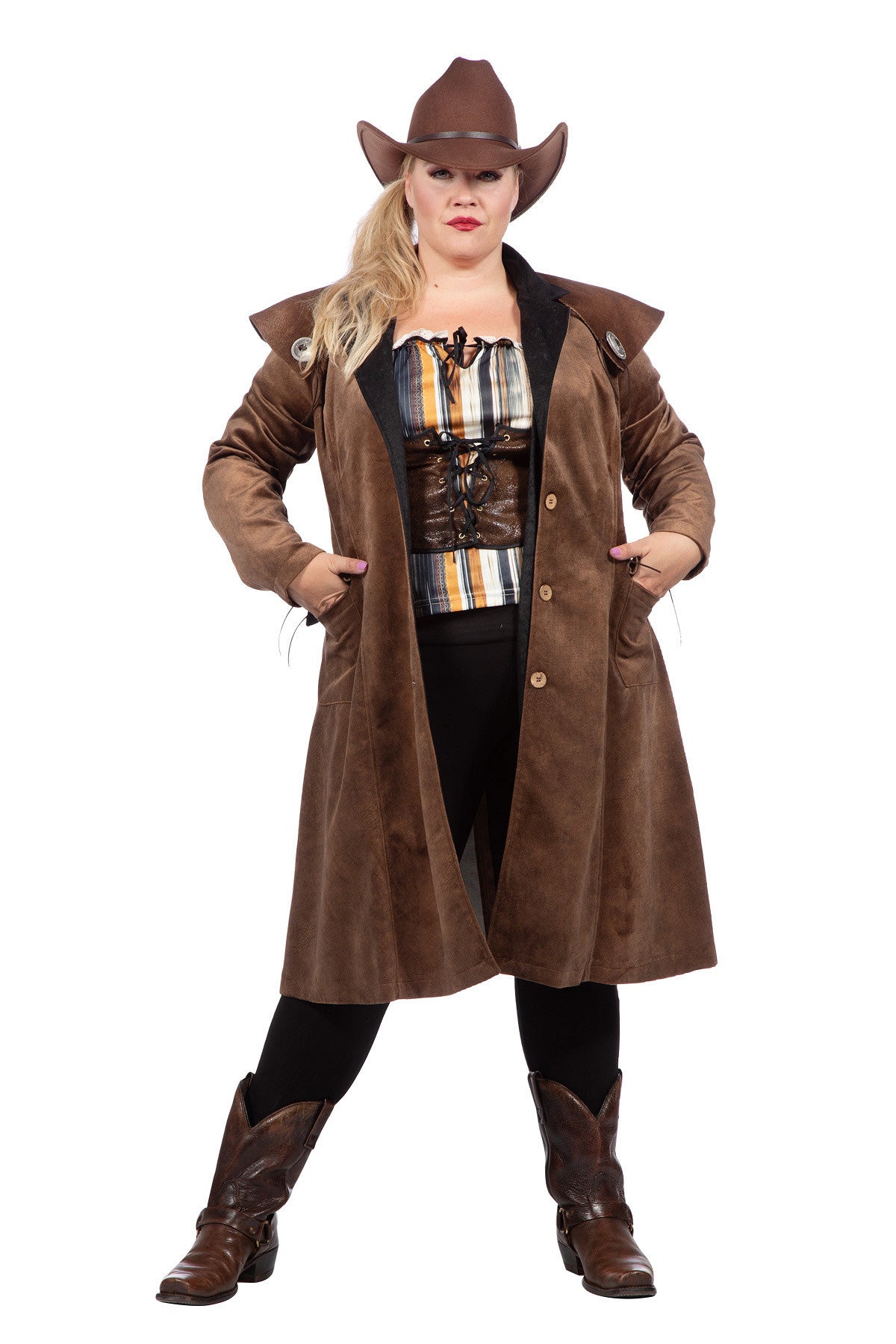das-kost-mland-jane-western-mantel-damen-braun-cowgirl image 5