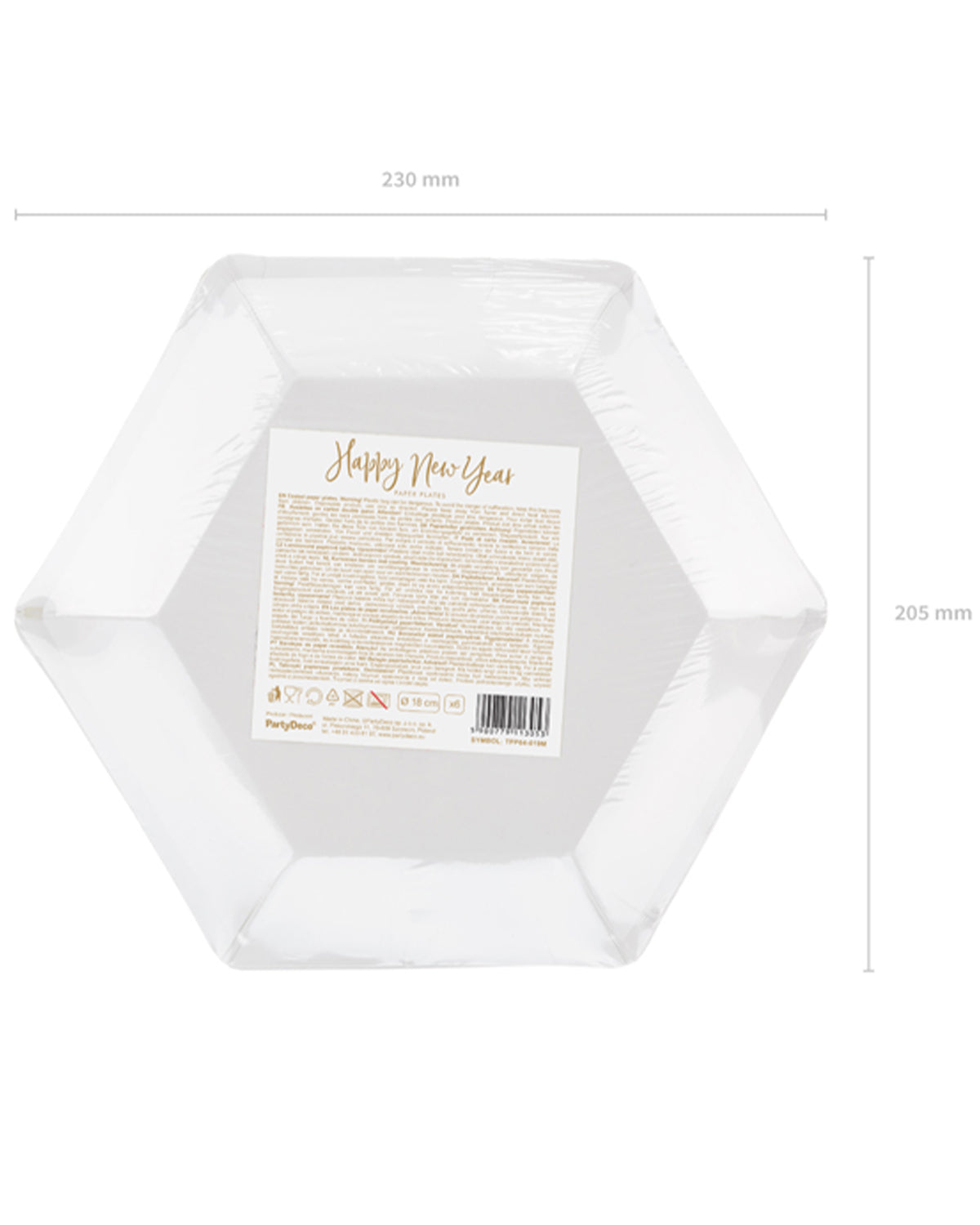 das-kost-mland-pappteller-happy-new-year-gold-6-stk image 2