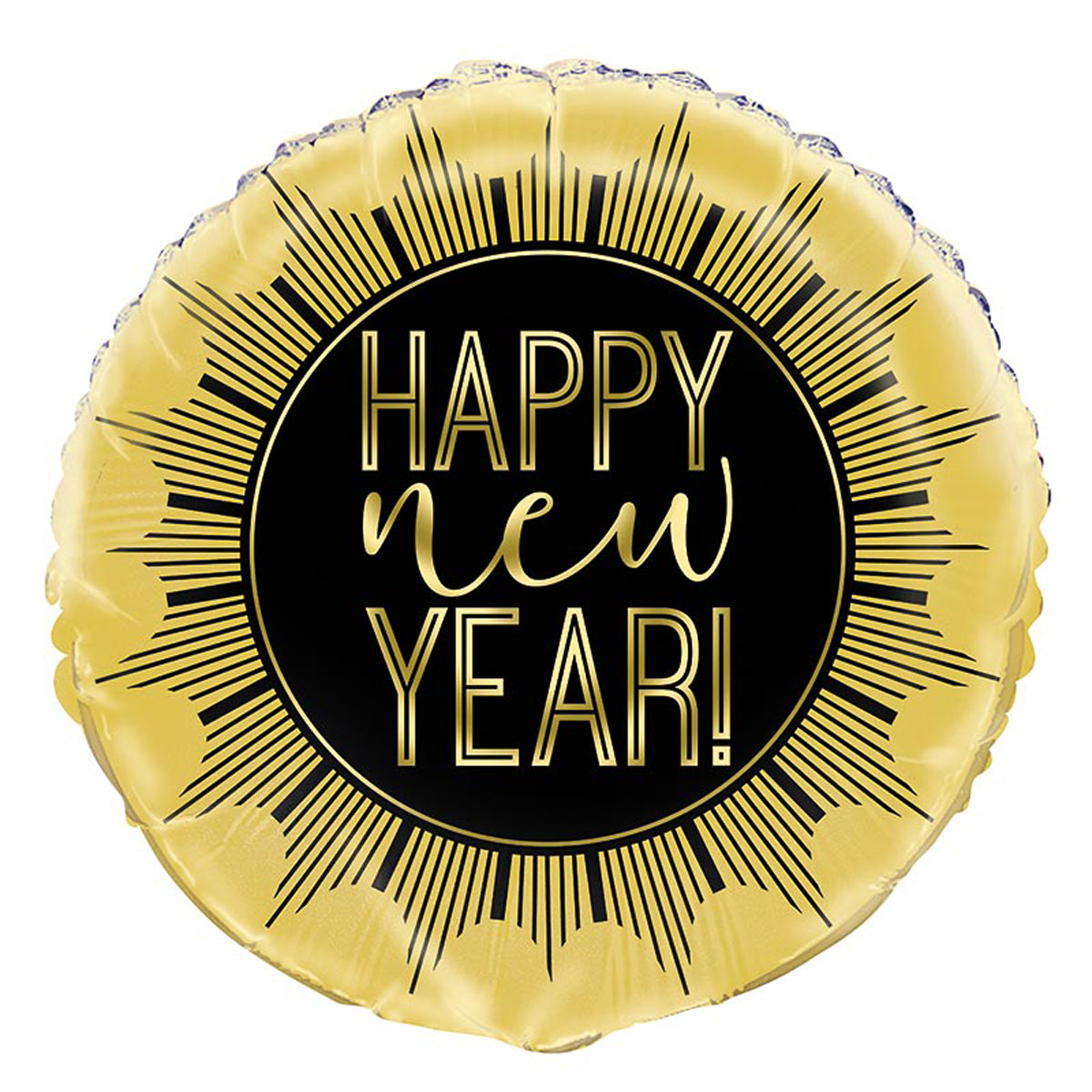 das-kost-mland-happy-new-year-folienballon-schwarz-gold-45-cm image 2
