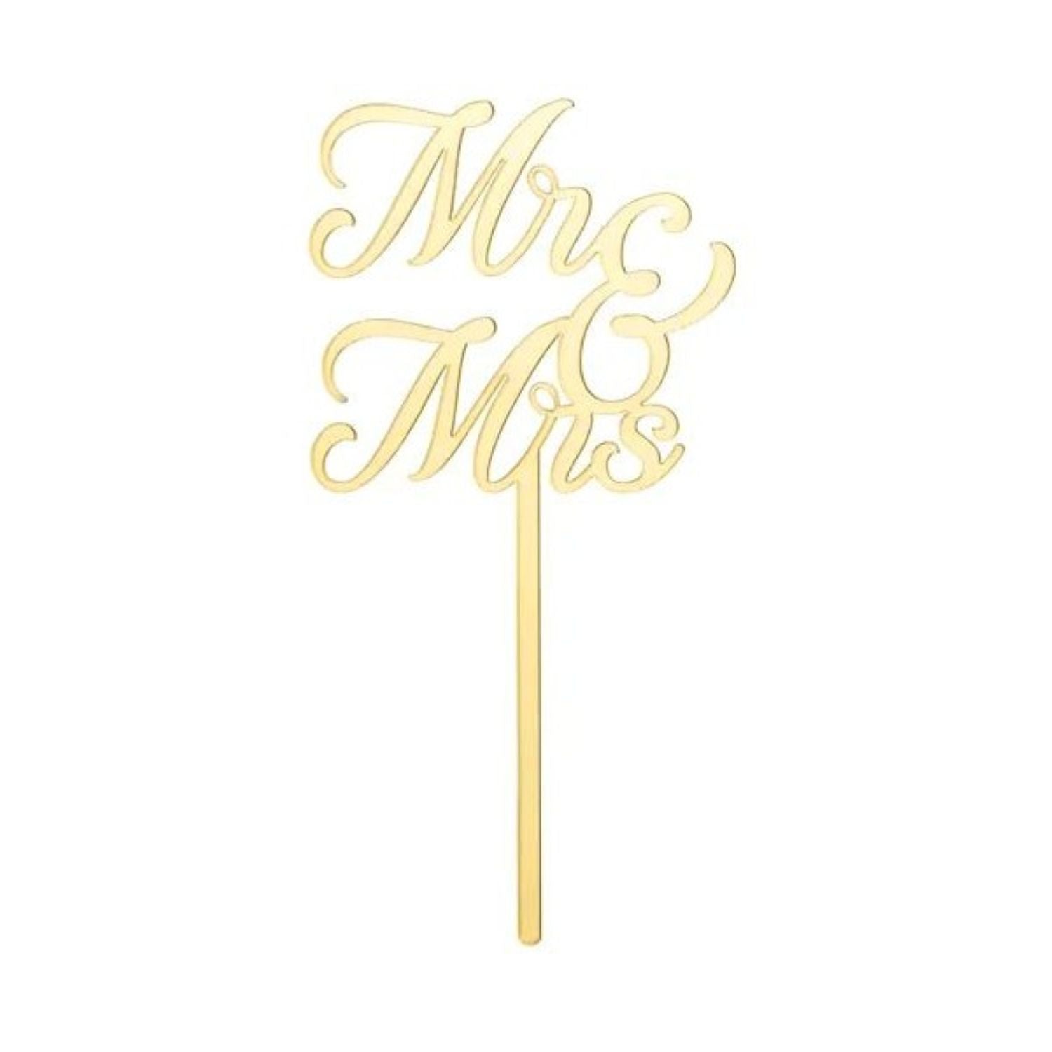 das-kost-mland-mr-mrs-tortendeko-gold-16-5cm-acryl-topper image 1