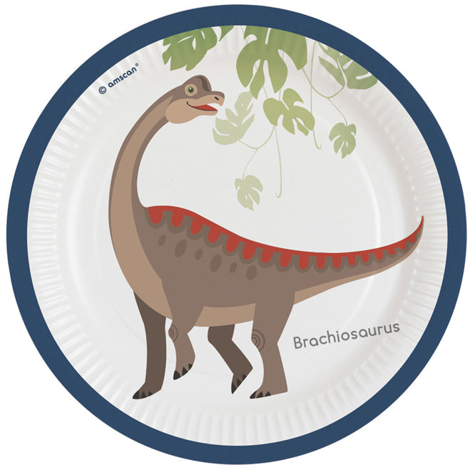 das-kost-mland-dekorationen-happy-dinosaurier-pappteller-23cm-8-st-ck image 2