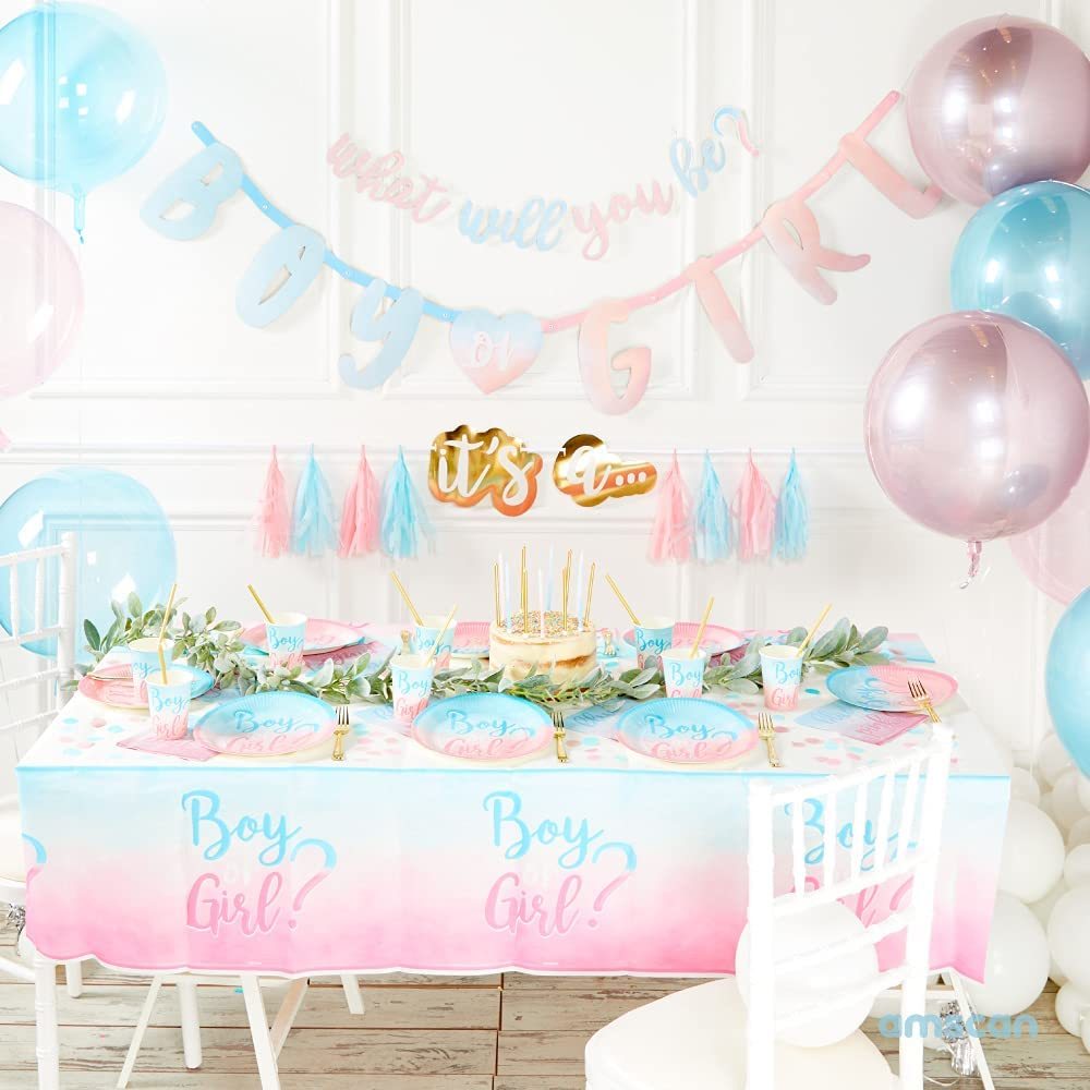 the-big-reveal-gender-baby-partygeschirr-partydeko-set image 1