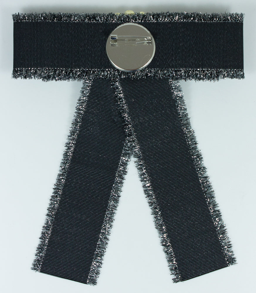 barock-brosche-schleife-perlenkranz-fransen-16-cm-schwarz image 4