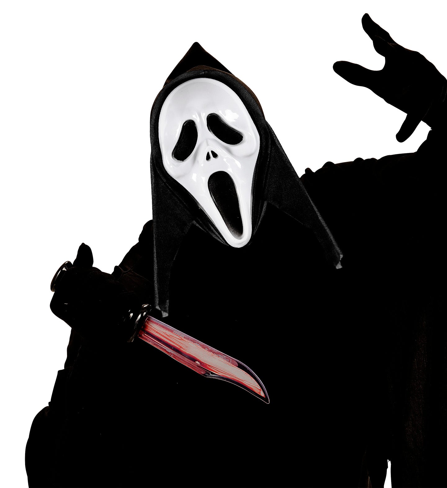 das-kost-mland-scream-maske-schrei-kapuze-schwarz-halloween image 2