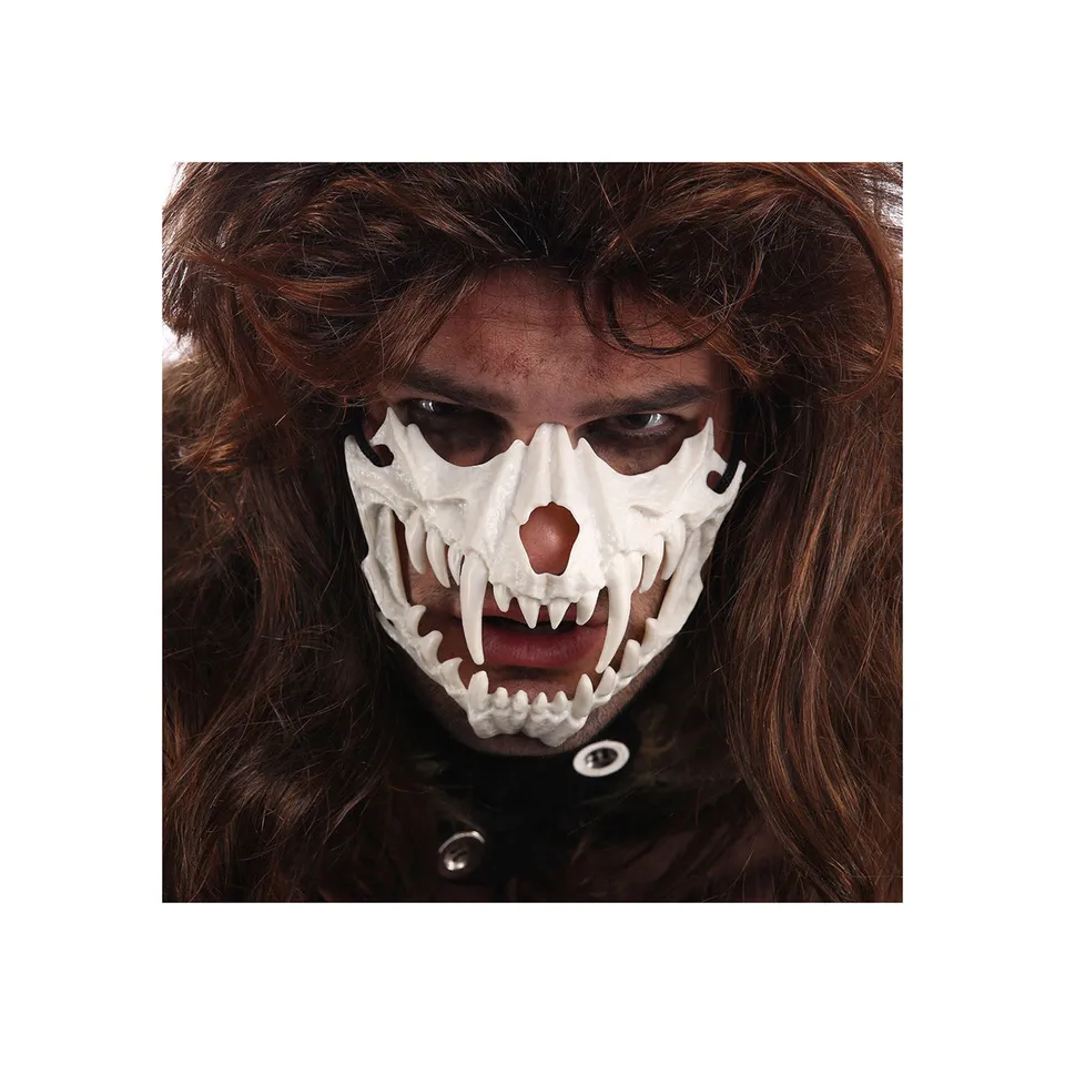 das-kost-mland-accessoires-halloween-maske-skelett-werwolf-halbmaske image 1