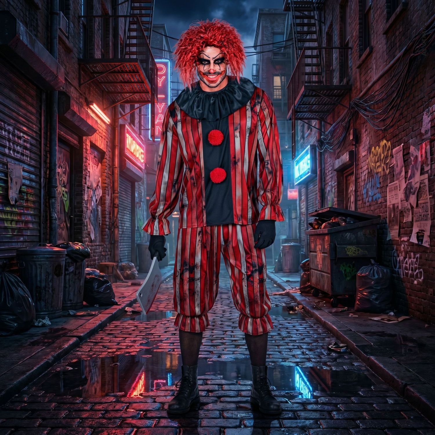 das-kost-mland-wicked-clown-herrenkost-m-3-tlg-rot-schwarz-l image 6
