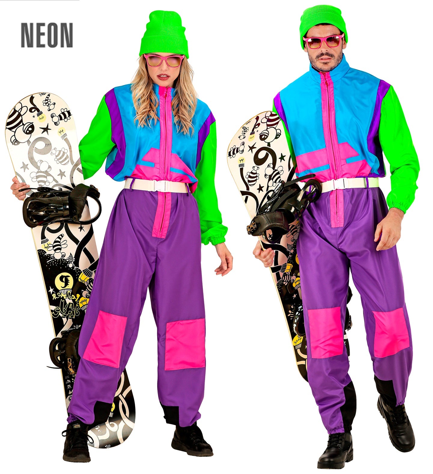 das-kost-mland-herren-snowboarder-kost-m-80er-neon-overall-gr-l image 2