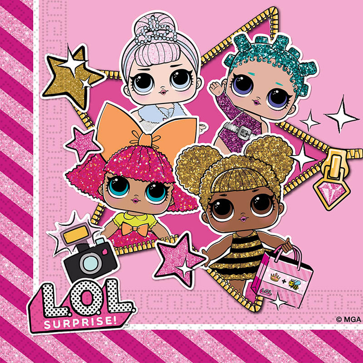das-kost-mland-lol-glitterati-servietten-20-stk-33x33-cm image 2