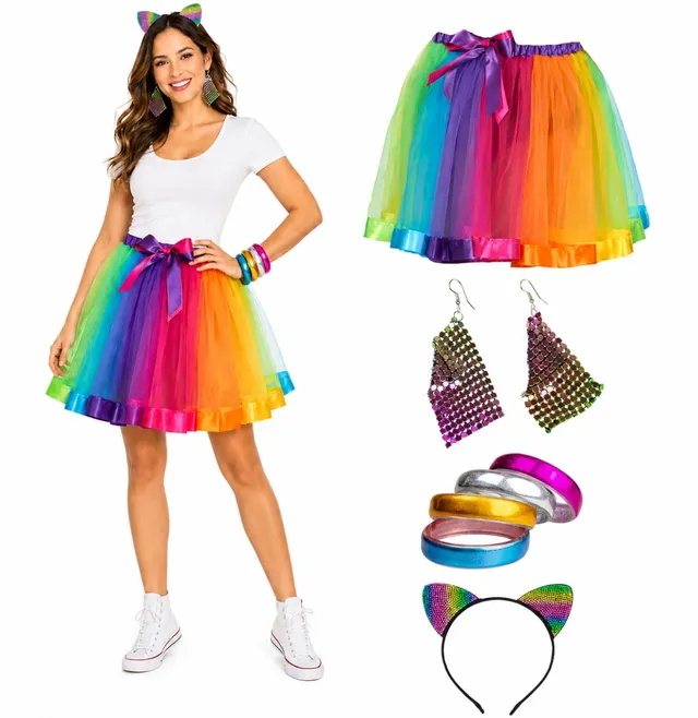das-kost-mland-damen-regenbogen-disco-set-kost-m-4-teilig-bunt image 1