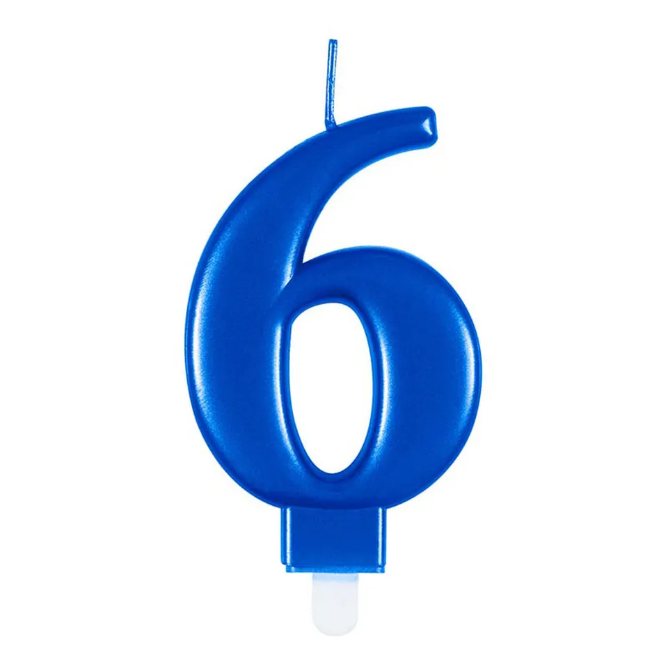 das-kost-mland-dekorationen-zahlenkerze-blau-6-tortenkerze image 1