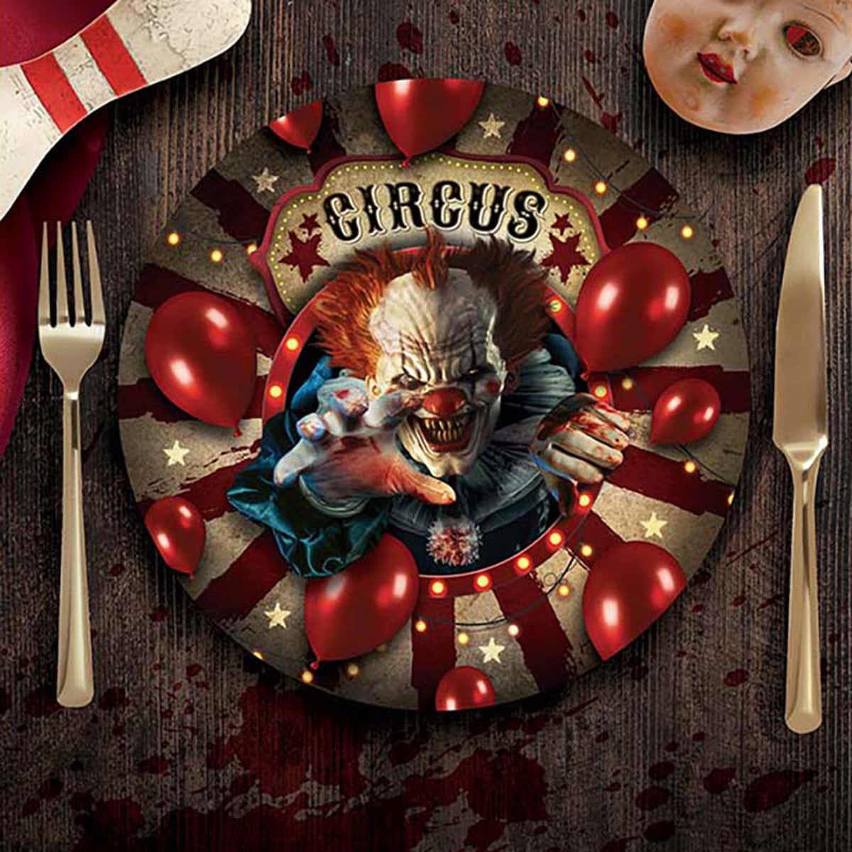 das-kost-mland-pappteller-horror-clown-23-cm-6-stk image 2