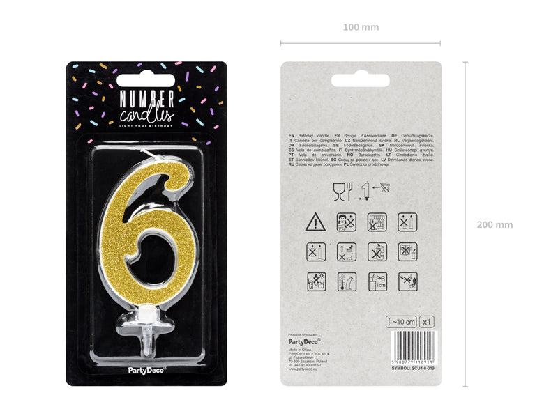 das-kost-mland-geburtstagskerze-glitter-gold-zahl-6-10-cm image 3