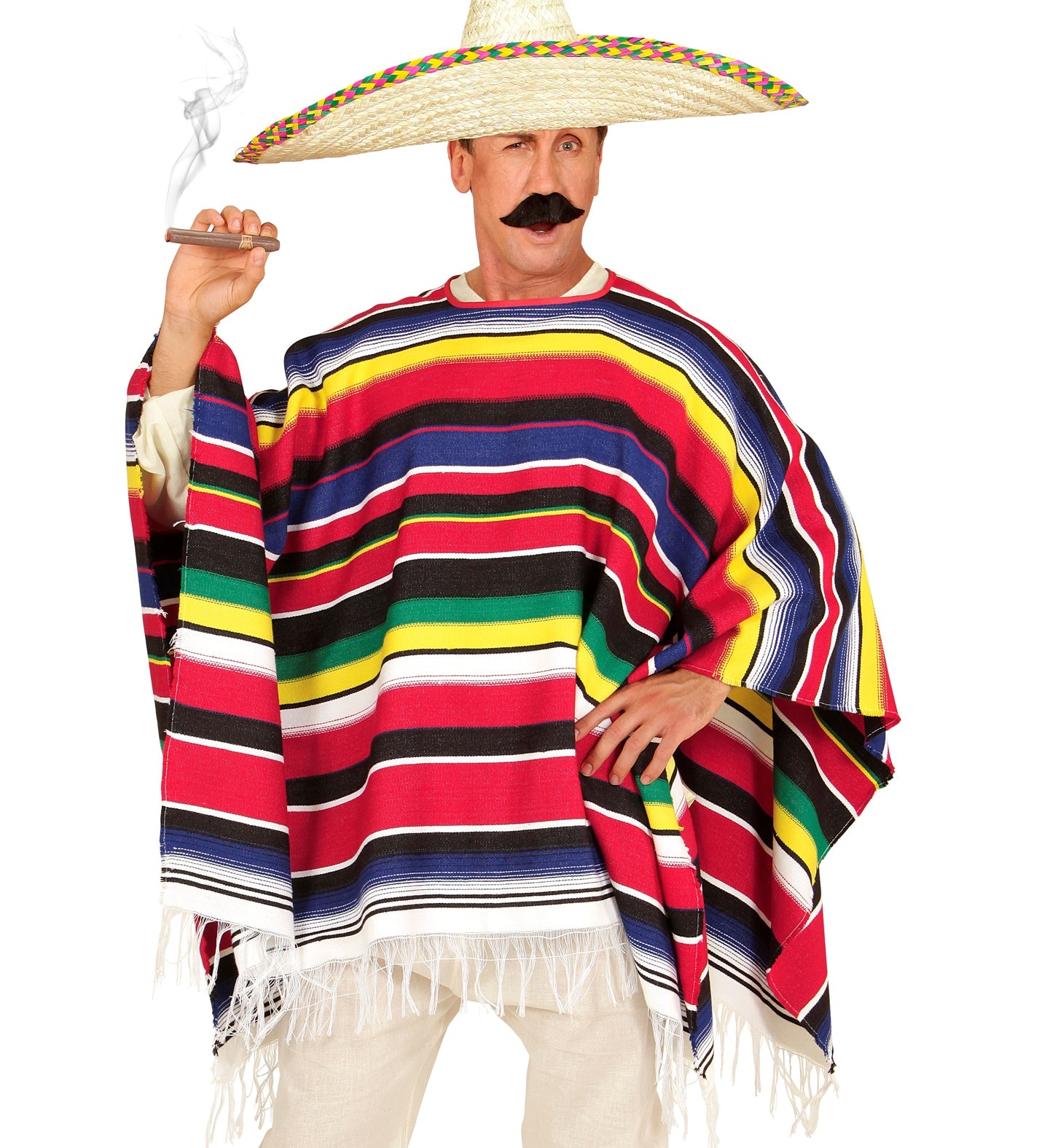 das-kost-mland-herren-mexikaner-poncho-pedro-bunt-einheitsgr-e image 2