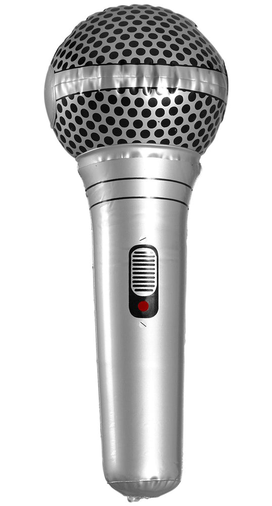 das-kost-mland-accessoires-mikrofon-aufblasbar-silbergrau-25-cm image 1