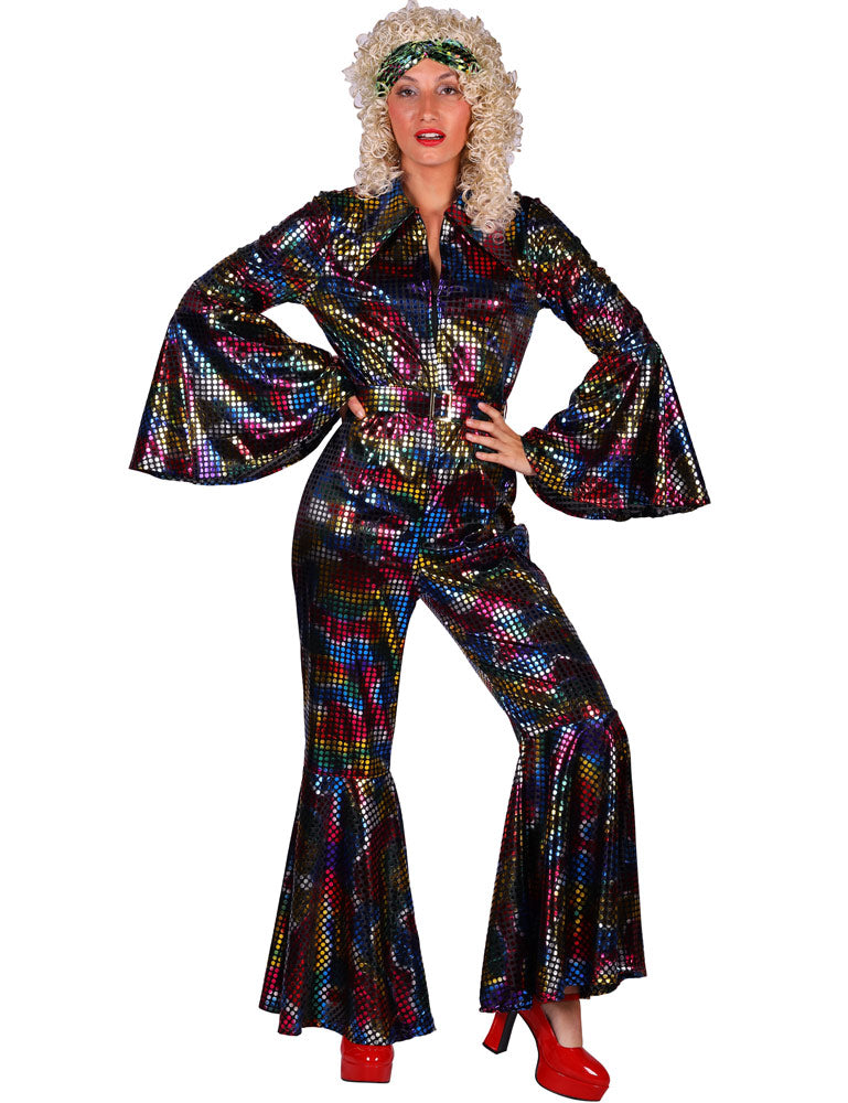 das-kost-mland-disco-glitzer-anzug-damen-retro-schwarz-bunt-gr-l image 1