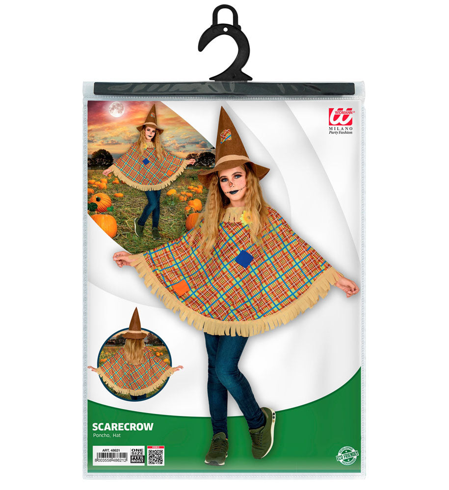 das-kost-mland-vogelscheuche-kost-m-kinder-poncho-hut image 5