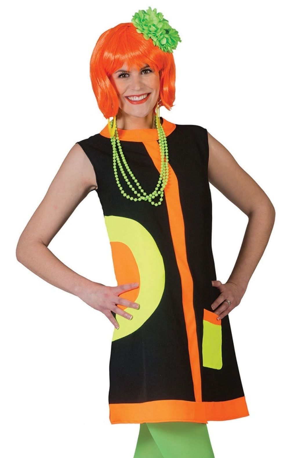 das-kost-mland-mod-dress-neon-hippie-kost-m-damen-gr-36-38 image 2