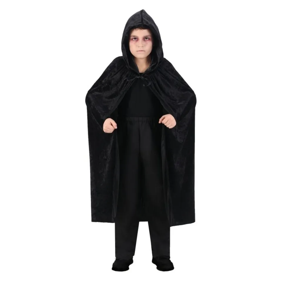 das-kost-mland-umhang-mit-kapuze-kinder-schwarz-120-cm image 1