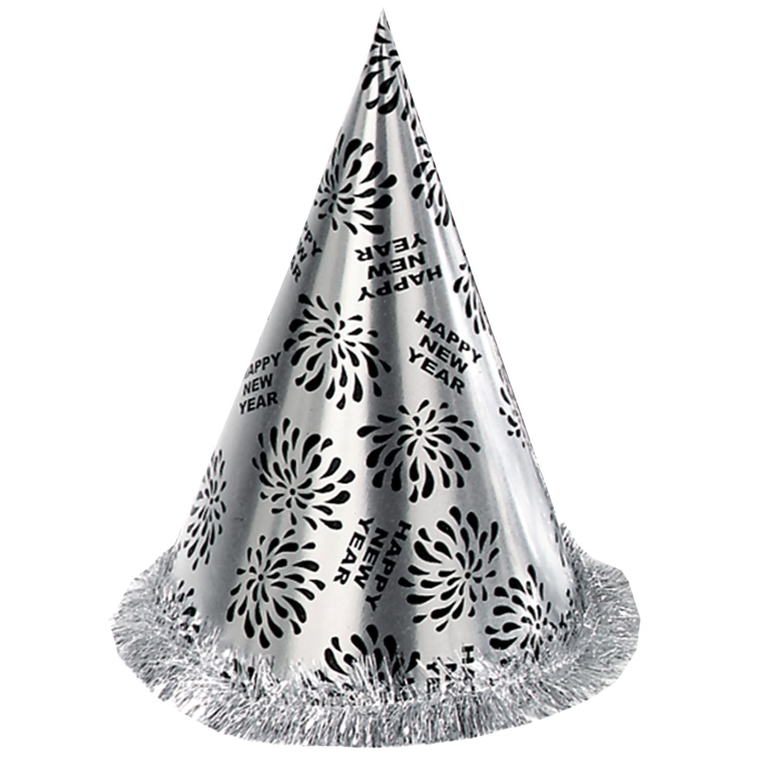 das-kost-mland-kegelhut-happy-new-year-partyhut-silber-28-cm image 1