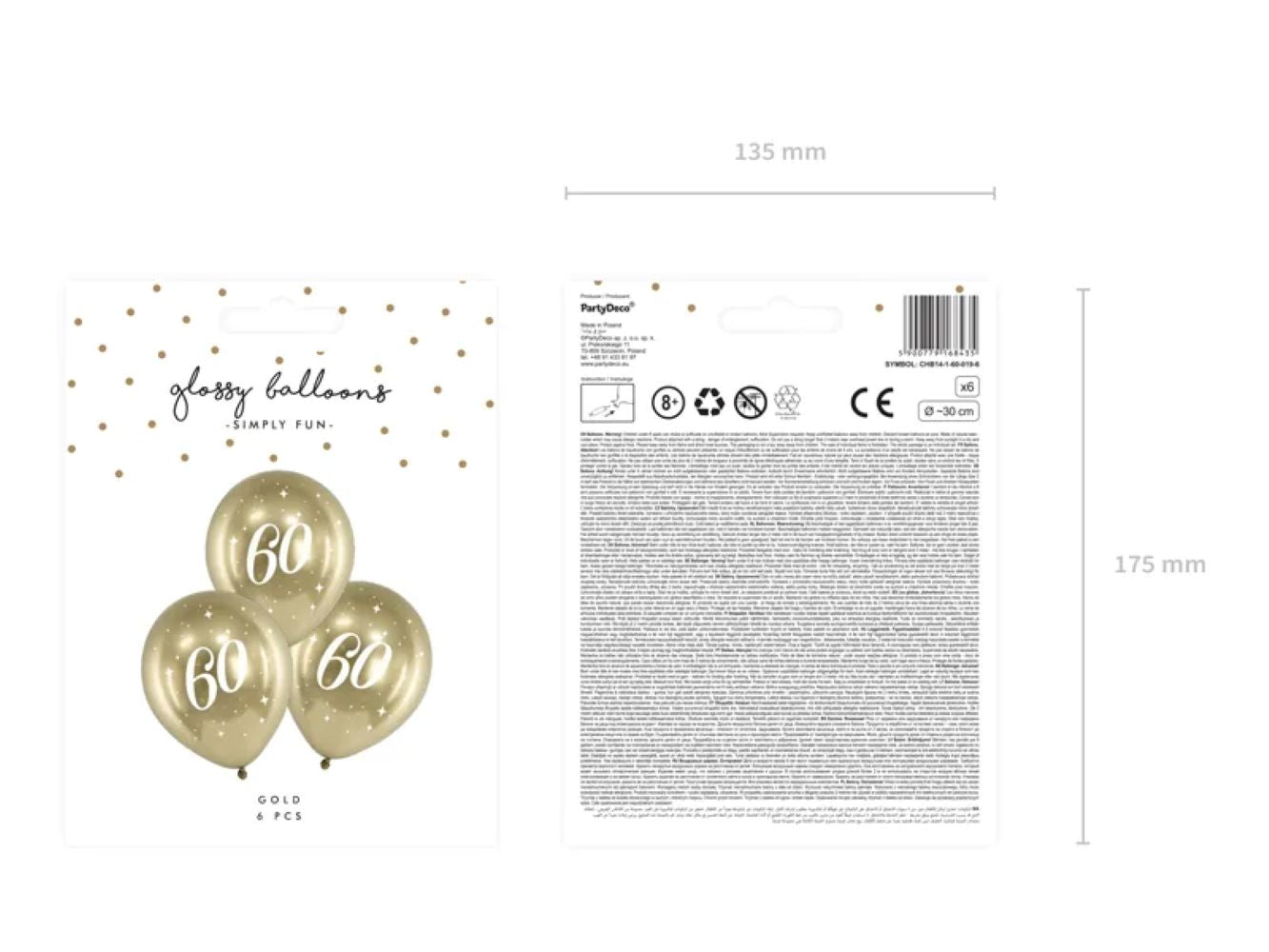 das-kost-mland-luftballon-happy-birthday-gold-30cm-6-st-ck image 2