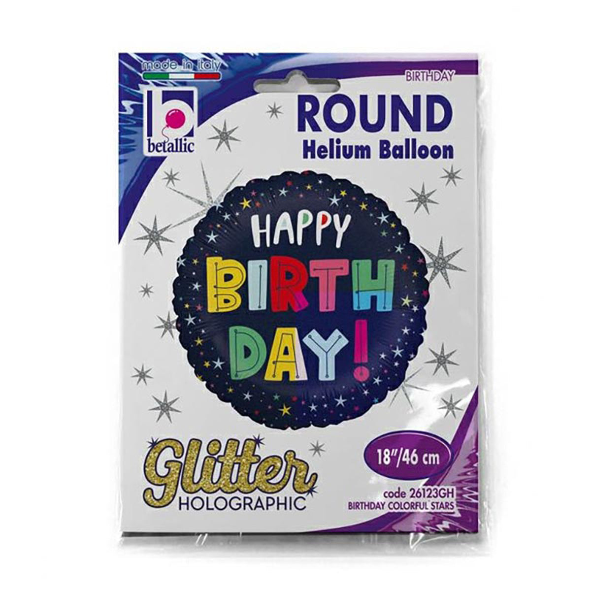 das-kost-mland-folienballon-happy-birthday-sterne-46cm-glitter image 2