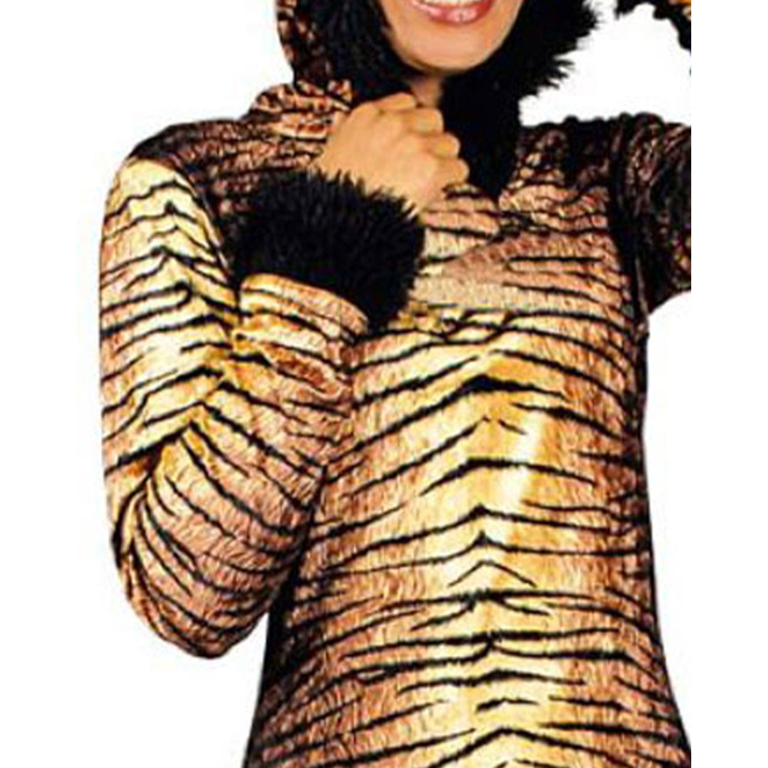 das-kost-mland-damen-tiger-tierkost-m-kleid-stulpen-kapuze image 7