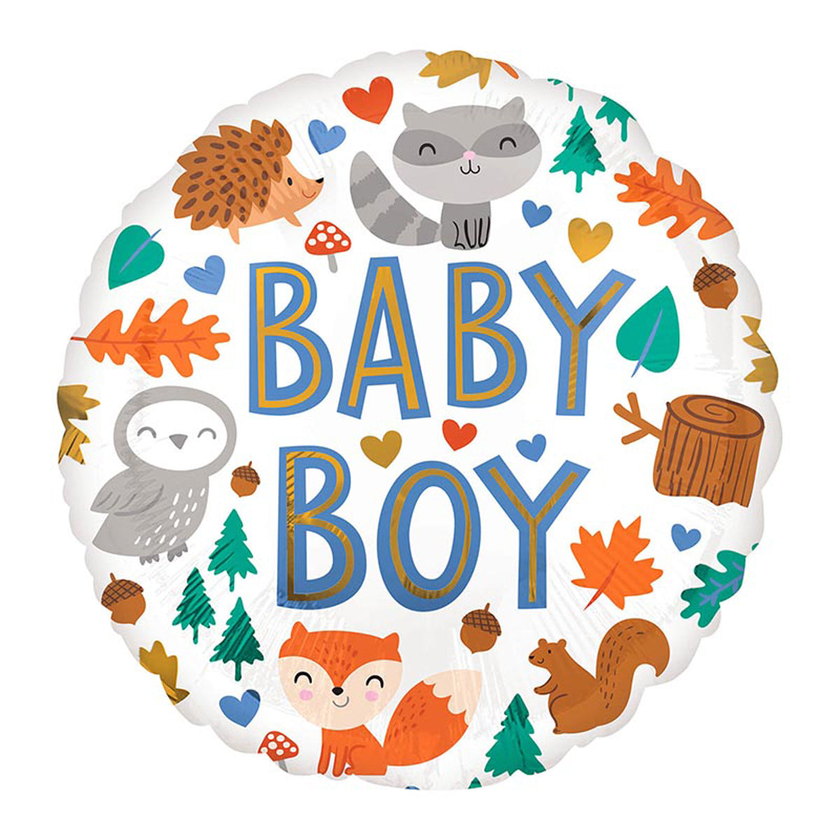 das-kost-mland-dekorationen-folienballon-baby-boy-waldtiere-43-cm image 1