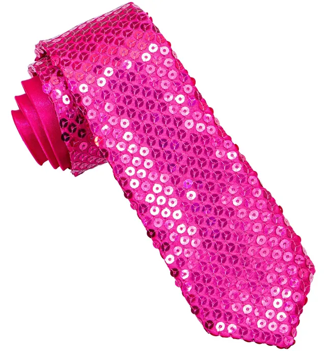 das-kost-mland-accessoires-pailletten-krawatte-show-pink-glitzer image 1