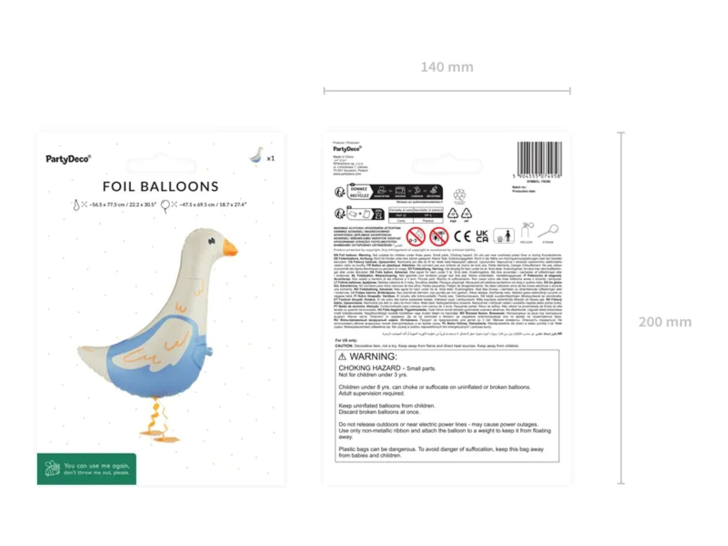 das-kost-mland-airwalker-folienballon-gans-cremewei-47-5cm image 3