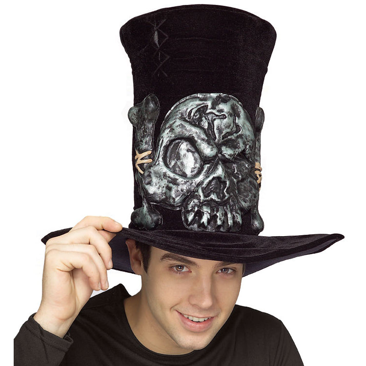 das-kost-mland-accessoires-zylinder-gothic-hut-silber-schwarz image 1