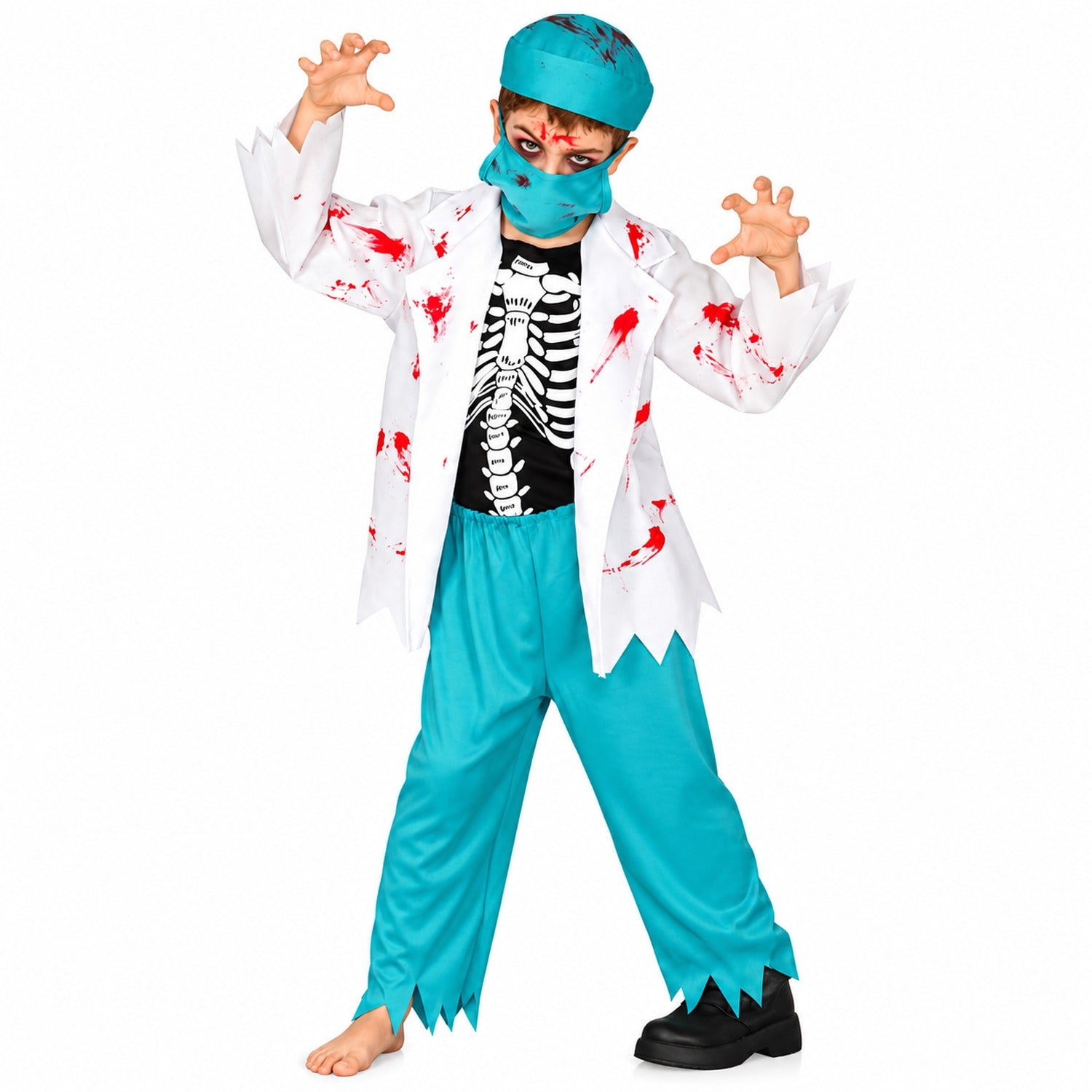 das-kost-mland-skelett-zombie-chirurg-kost-m-kinder-7-9-jahre-5-tlg image 1