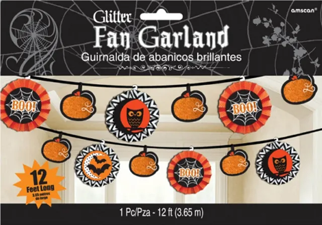 das-kost-mland-halloween-h-nge-dekoration-girlande-schwarz-orange image 1