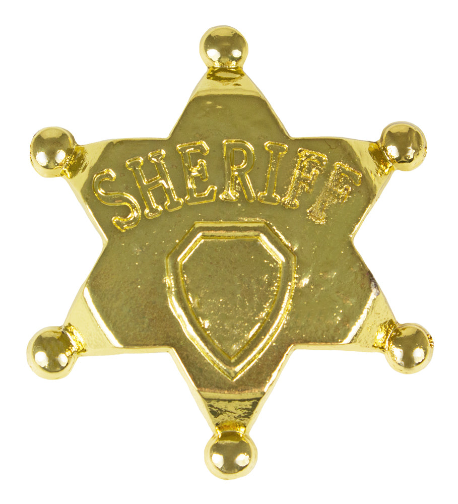 das-kost-mland-cowboy-sheriffstern-metall-abzeichen-gold image 1