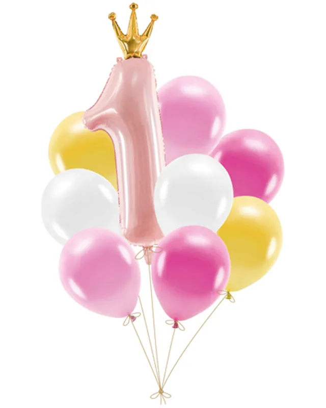 das-kost-mland-1-geburtstag-ballon-set-rosa-9-teilig image 1