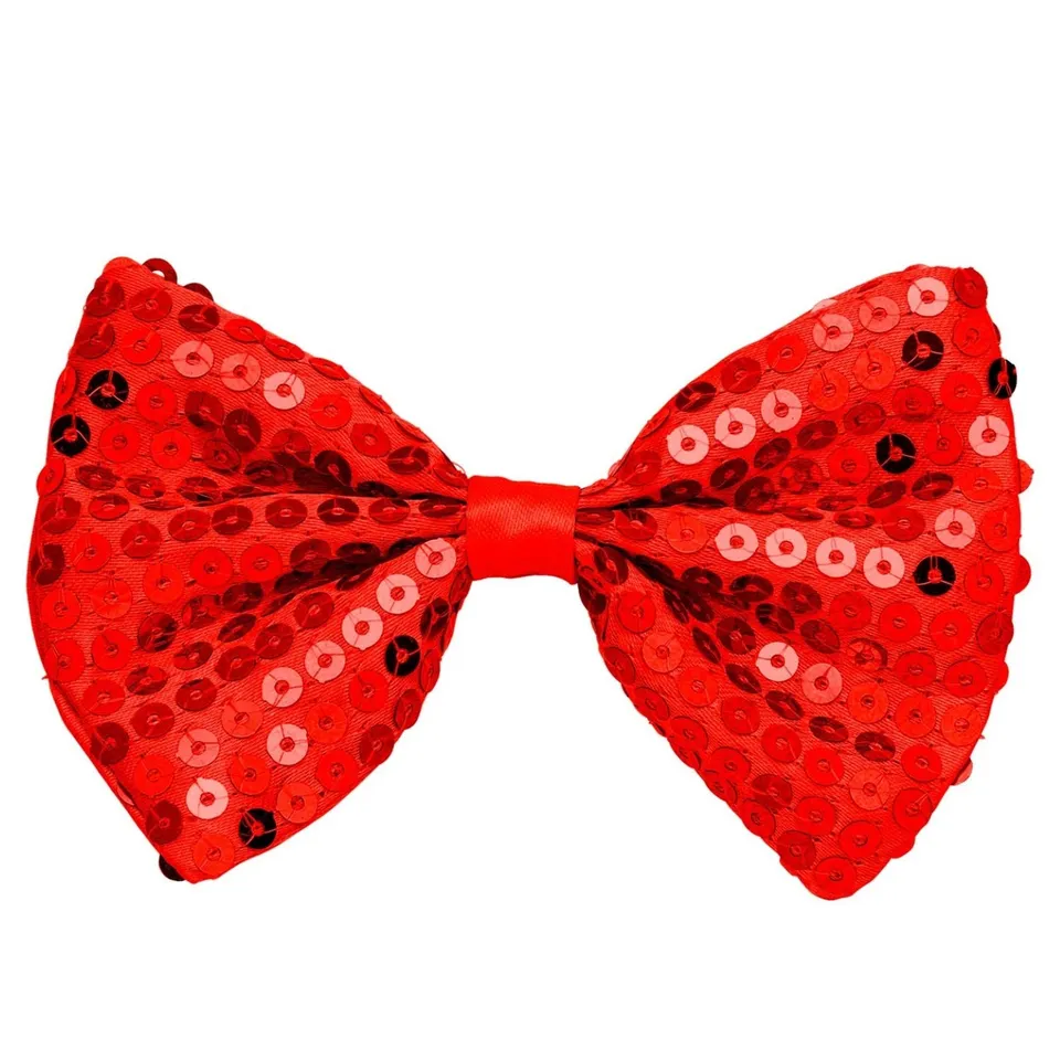 das-kost-mland-accessoires-fliege-pailetten-rot-glitzerfliege-polyester image 1