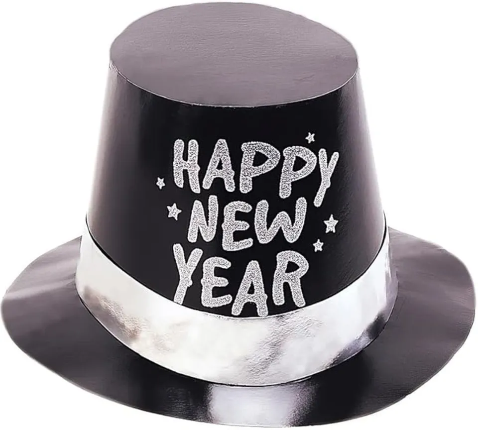 das-kost-mland-accessoires-partyhut-new-year-glitzer-schwarz image 1