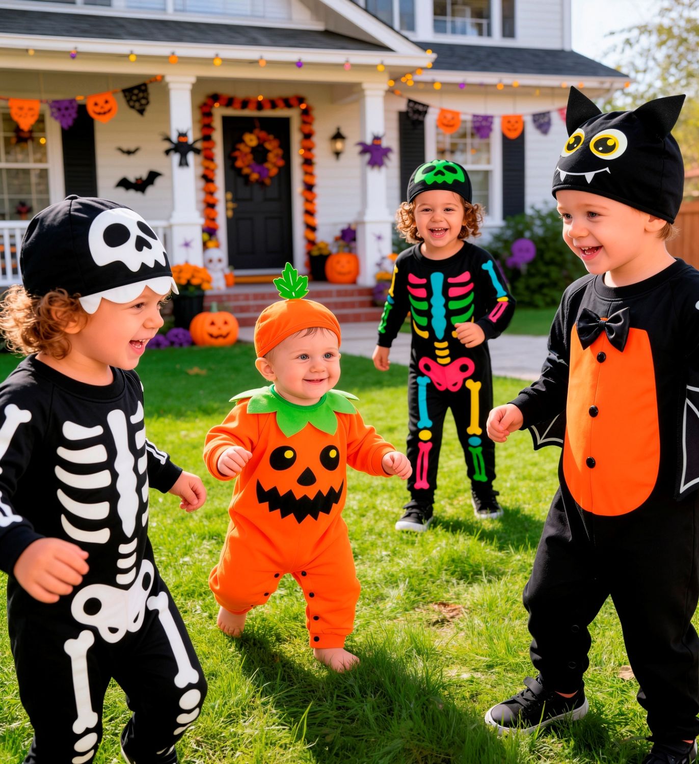 das-kost-mland-jungen-buntes-skelett-babykost-m-mit-m-tze image 7