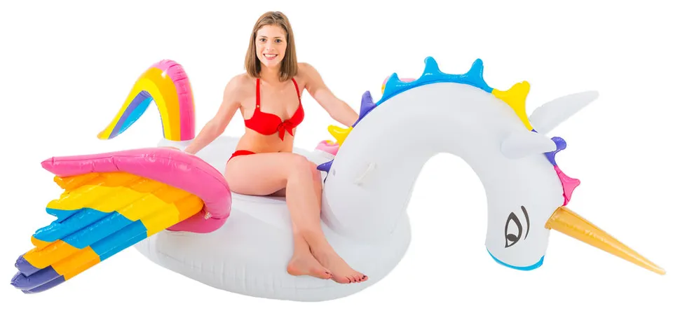 das-kost-mland-dekorationen-xxl-schwimmtier-einhorn-250cm-regenbogen image 1