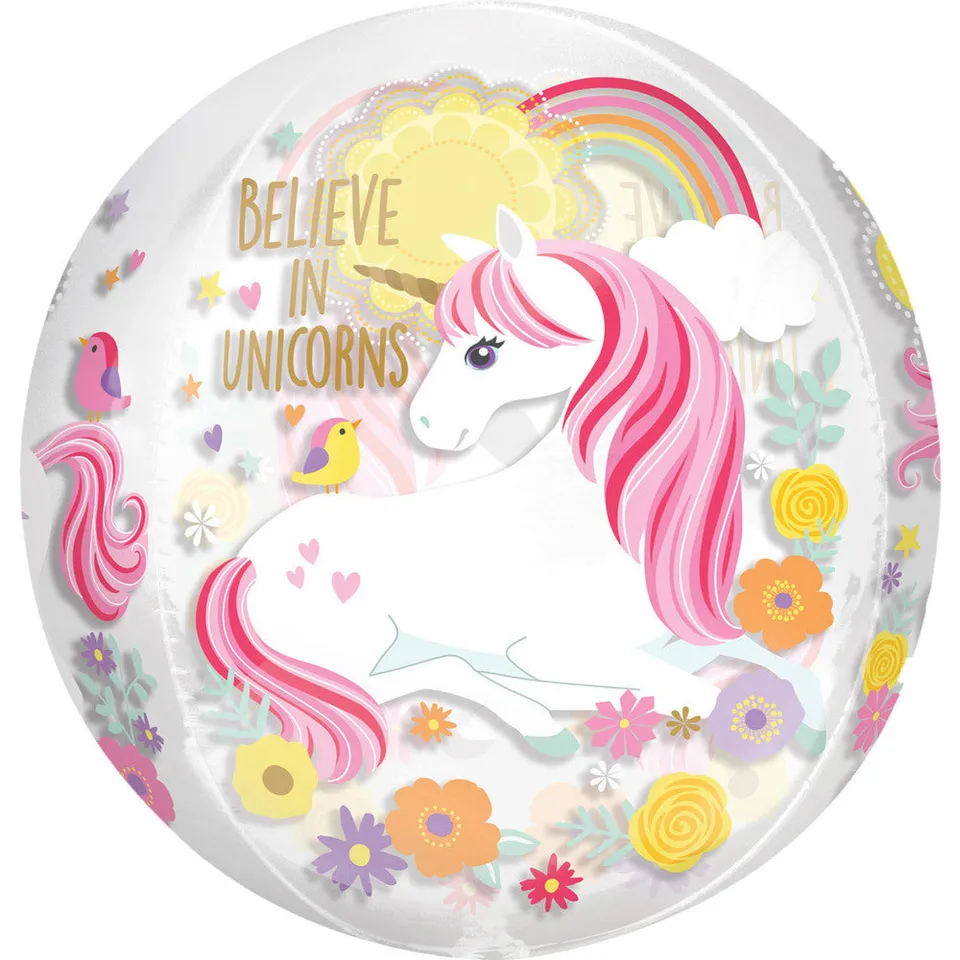 das-kost-mland-einhorn-orbz-folienballon-pink-38x40cm image 1