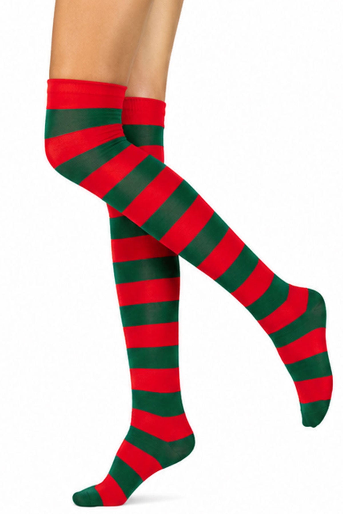 das-kost-mland-ringelstr-mpfe-overknees-gr-n-rot-kniestr-mpfe image 2