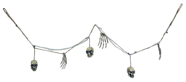 das-kost-mland-dekorationen-xxl-knochen-totenkopf-girlande-180-cm image 1