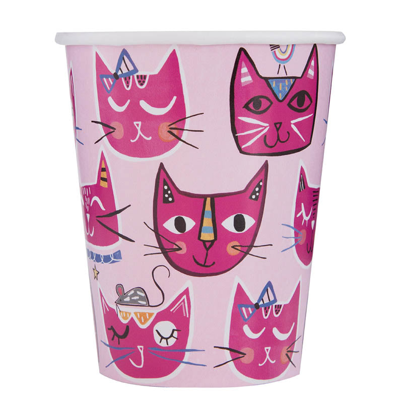 das-kost-mland-katze-pink-pappbecher-8-stk-266-ml-pink image 1