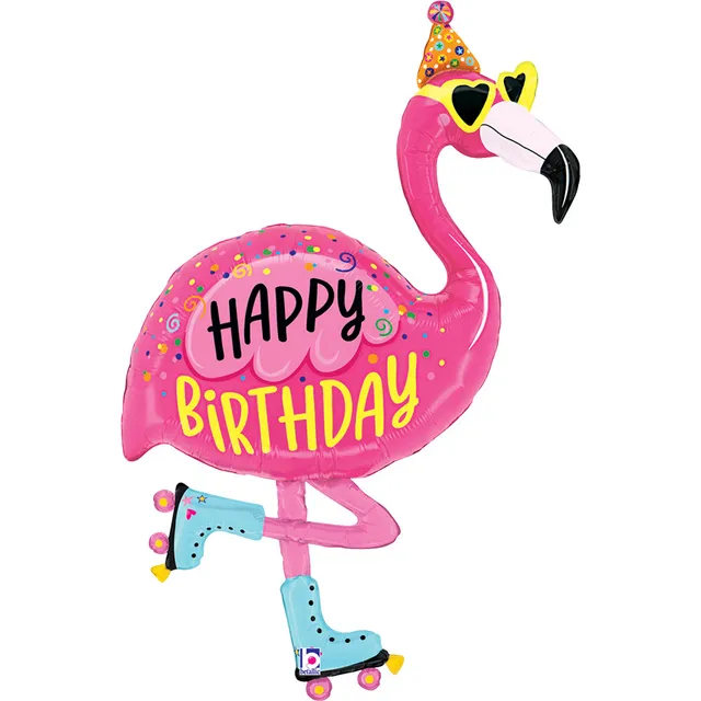 das-kost-mland-deko-shape-folienballon-flamingo-107cm-birthday image 1