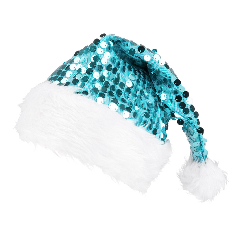 das-kost-mland-accessoires-weihnachtsm-tze-pailletten-hellblau image 2