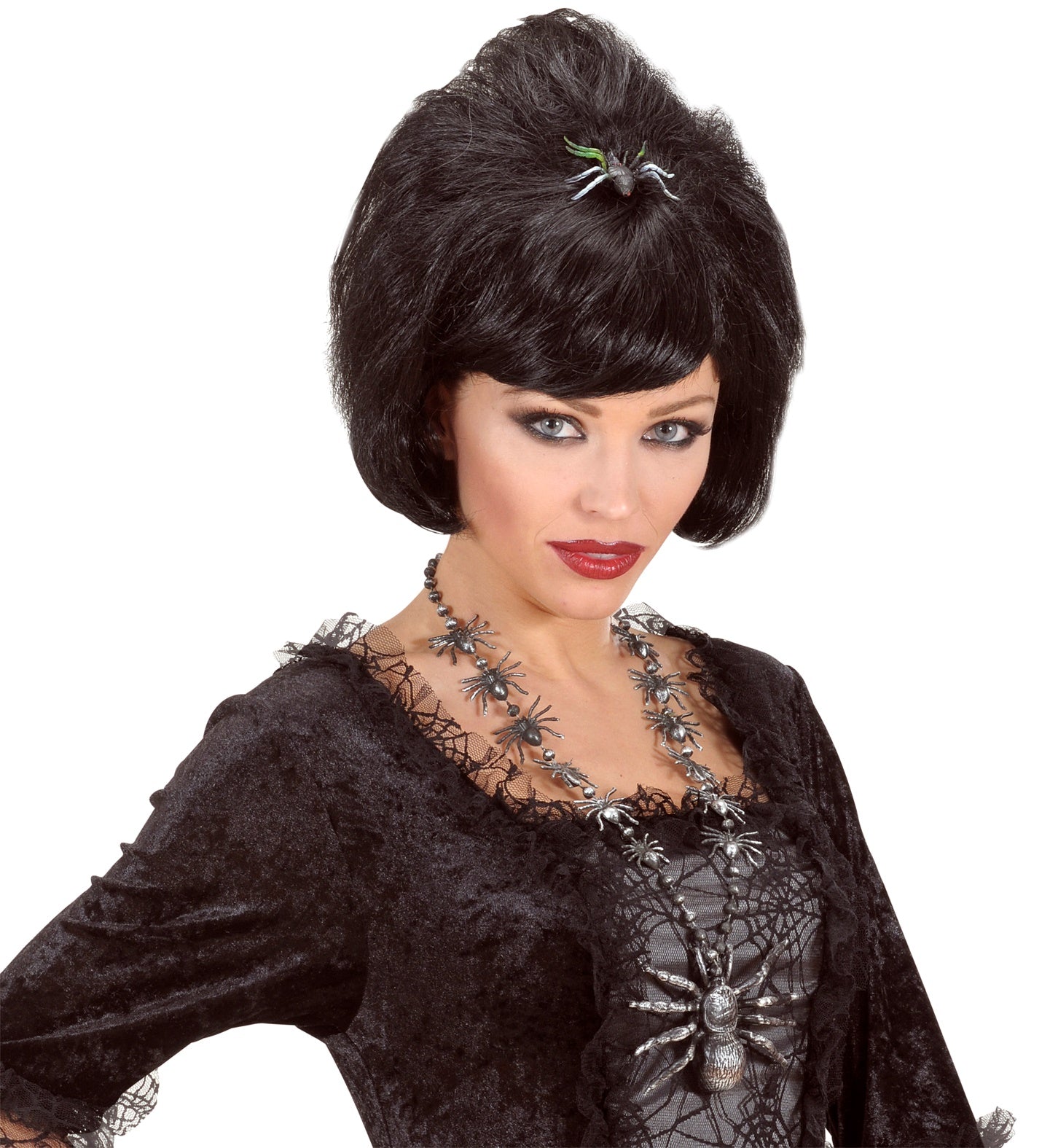 das-kost-mland-schwarze-spinnen-halskette-40cm-halloween image 4